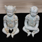 宋代 湖田窯影清金童玉女一對(duì)